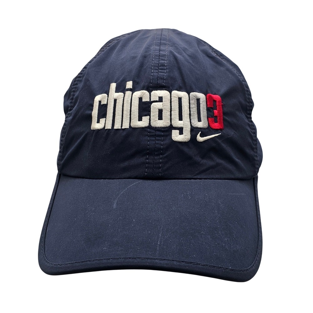 Vintage Nike Chicago Marathon 2003 Dri-FIT Hat Navy Running Cap Y2K Taiwan OSFM